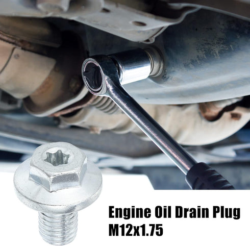 X AUTOHAUX 4 Pcs M12x1.75 Steel Engine Oil Drain Plug Screw for Chevrolet Silverado 1500 2500 3500 HD Malibu S10 Monte Carlo Silver Tone...