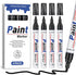 Blcak Paint Pens Permanent Paint Markers - 4 Pack Black Oil Based Markers, Medium Tip(2-3mm), Waterproof Marker set for Wood, Metal, Fabric, Plast...