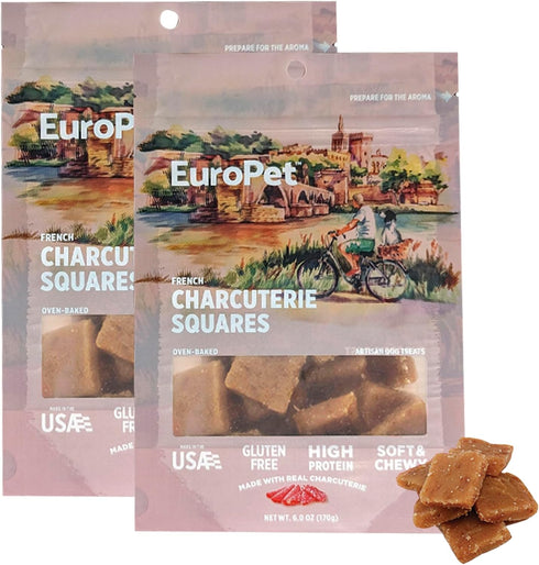 French Charcuterie Squares - Premium, Healthy Dog Treats | Real, High Protein - Gluten Free | European Inspired, Soft & Chewy | Made in The USA |...