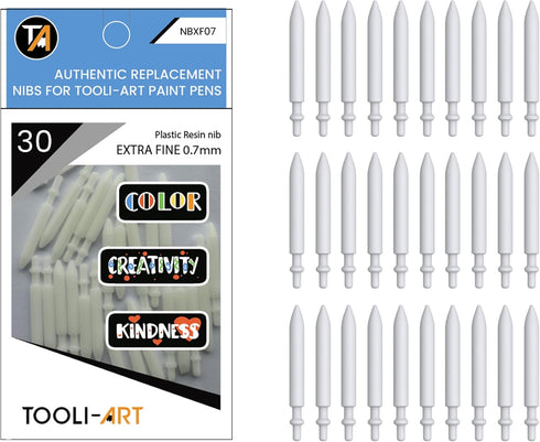 TOOLI-ART 30 Replacement Nibs Extra Fine Tip Paint Pens Acrylic Markers. Easy To Replace....