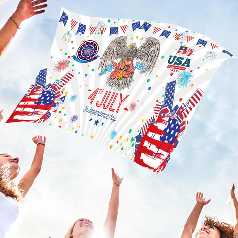 Independence Day Banners,6x3.6FT Large Size Independence Day Background Decoration for Holiday Party, Happy Independence Day 4th of July Parties H...