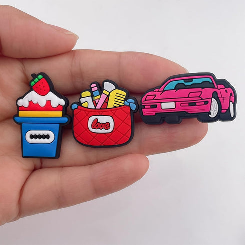 30,50,100 Pcs Random Cute Cartoon Shoe Charms for Girls Boys Kids Accessories Bracelet Wristband Sandals Gifts...