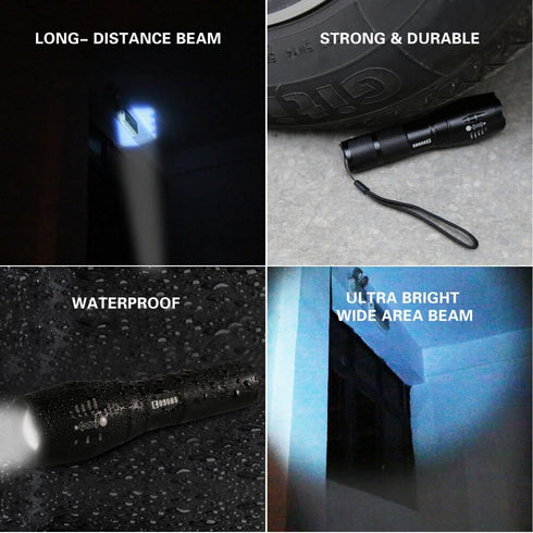 COSOOS LED Flashlight with Holster, Bright Tactical Flashlight 1000 Lumen, Zoomable 5-Mode Portable Waterproof Flash Light for Emergency, Hiking, ...