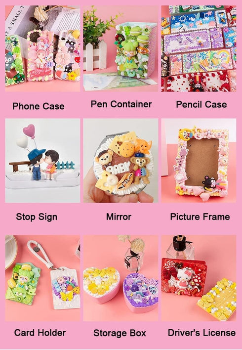 BoFUN Whipped Cream Clay Glue DIY Making Art Craft Kit with Icing Piping Tips for Handmade Phone Case Mirror Jewelry Accessories Homemade Decorati...