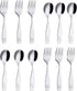 ANNOVA Children's Flatware 12 Pieces Set - Stainless Steel Silverware 6 x Safe Forks, 6 x Dinner Spoons - Kids Toddler Utensils Lunch Box (Engrave...