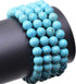 LPBeads 100PCS 8mm Blue Turquoise Gemstone Round Loose Beads for Jewelry Making with Crystal Stretch Cord...