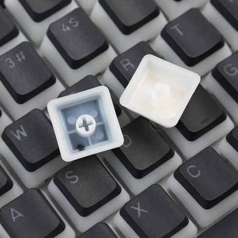 YMDK 117 PBT Double Shot Doubleshot Shine Through ANSI ISO OEM Profile Pudding Keycaps Key caps Sealed Legend for MX Mechanical Keyboard 61 68 87 ...