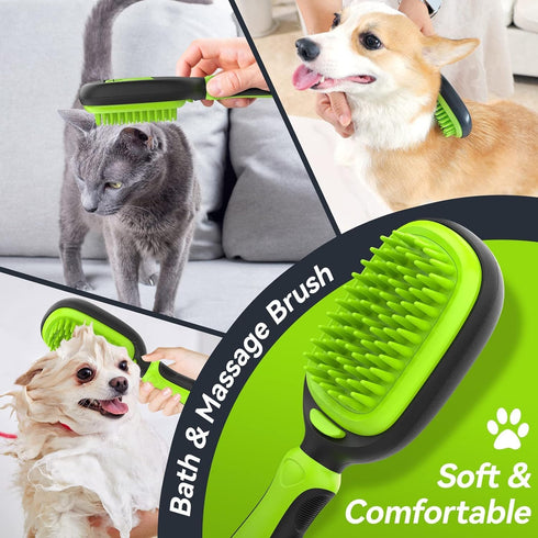 Pet Grooming Brush, Double Sided Detachable Shedding Dog Cat Brush, 5 in 1 Dog Grooming Brush for Shedding Long & Short Haired Dogs, Hair Removing...