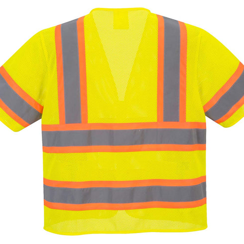 Portwest US383 Augusta Sleeved Hi Vis Reflective Safety Vest with Pockets ANSI Class 3 Yellow, 7X-Large...