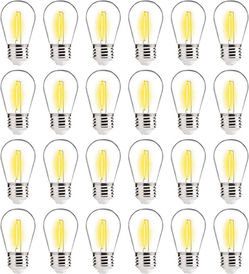 ALAMPEVER LED String Light Bulbs,E26 Bulb for Outdoor String Lights bulb,24 PACK Waterproof S14 Replacement LED Bulbs?5W,2200K Warm White?Non-Dimm...