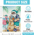 Santa Claus Decorative Garden Flag, Christmas Snowman Flamingo Beach Coastal Yard Outside Home Decoration, July Hawaii Nautical Xmas Summer Holida...