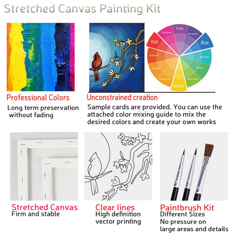 2 Pack Paint and Sip Canvas Painting Kit Pre Drawn Canvas for Painting for adults Stretched Canvas Couples Games Date Night Anniversary Gifts Coup...