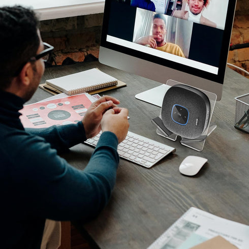 Desktop Stand for Conference Speakerphone, Clear Acrylic Holder Compatible with Anker EMEET USB Bluetooth Conference Speaker...