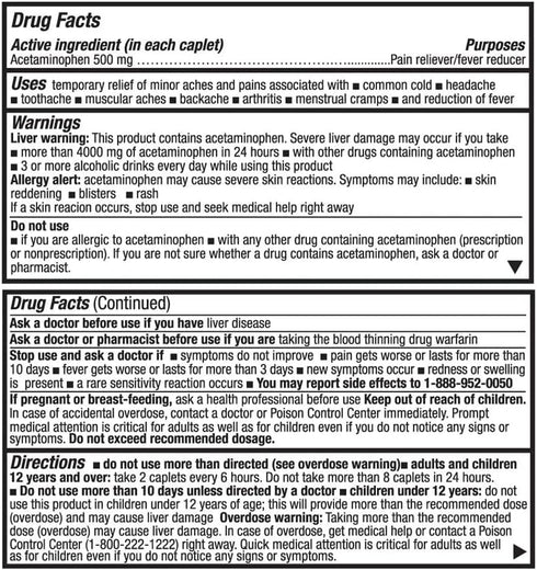 HealthA2Z® Extra Strength Pain Relief | Acetaminophen 500mg | Contains No Aspirin | Fever Reducer | Pain Reliever (500 Count (Pack of 1))...