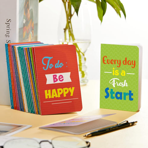 Zonon 24 Pcs Mini Colorful Notebooks Bulk Gifts, Funny Motivational Journals Notepads Inspirational Notepads Kids Small Pocket Notebook Teacher Sc...