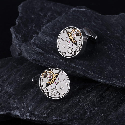 HAWSON Watch Movements Cufflinks for Man Shirt, Wedding Business Jewelry....