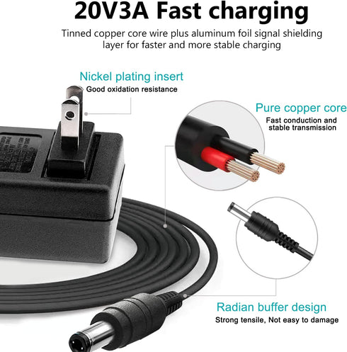 20v Charger Adapter Replacement for Sony SRS-XG500 SRSXG500 x-Series Party Speaker, Bose Solo 5 TV Sound System Speaker 418775 732522-1110 7325221...