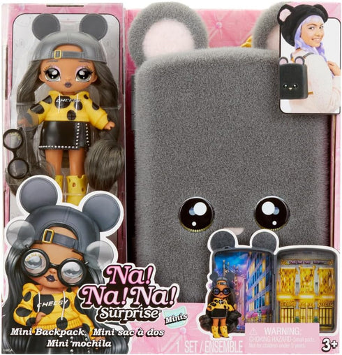 Na! Na! Na! Surprise Mini Backpack Series 2 Marisa Mouse Fashion Doll, Fuzzy Gray Mouse Backpack, Gift for Kids, Ages 4 5 6 7 8+ Years...