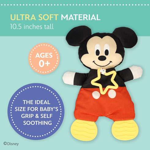 Kids Preferred Disney Baby Mickey Mouse Plush and Sensory Crinkle Teether Toys for Newborn Baby Boys and Girls 10 inches...