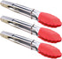 Small Tongs with Silicone Tips 7 Inch Kitchen Tongs, Set of 3 (Red)...