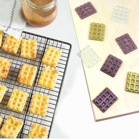 Silicone Waffle Mold, 20 Cavities Mini Square Waffle Maker Silicone Mold, Non-Stick Waffle Tray for Making Waffle Cookie, Chocolate, Candy, Soap, ...