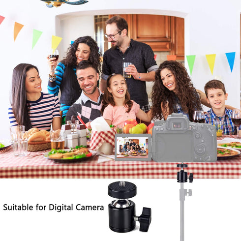 Universal 1/4" Swivel Mini Ball Head Screw Tripod Mount with Hot Shoe?2 Pack?, Eszkozta 360 Degree Rotating Mount Base Adapter for DSLR Cameras HT...