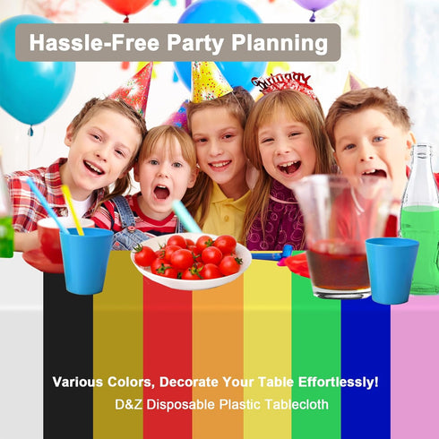 D&Z Plastic Table Cloth Disposable, 12 Pack Red Rectangle Tablecloth Individually Wrapped for Indoor&Outdoor, 54 x 108 Inch Table Cover for Party,...