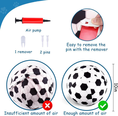 Juome Herding Ball for Dogs, 10" Dog Herding Balls with Soccer Cloth Cover Hand Pump, Interactive Dog Toys for Small & Medium Dogs...