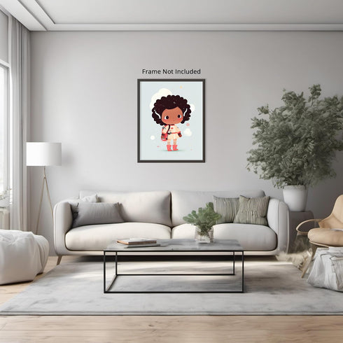 Posterizer 1 pcs-scinetist little girl in the snow-Kids Room Art-Abstract & Modern Art-Gift for Daughter, Son, Kids-decor for nursery toddlers kid...