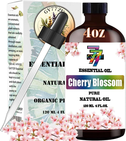 Cherry Blossom Essential Oil 4 Fl Oz 120Ml - Pure Natural Fragrance Oil Cherry Blossom Oil Diffuser,Skincare,Hair Care,Cleaning,Personal Care,Mass...
