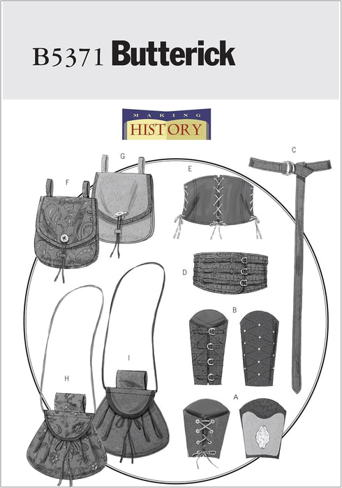 BUTTERICK PATTERNS B5371 Misses'/Men's Wrist Bracers, Corset, Belt and Pouches, Size XM (SML-MED-LRG)...