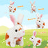 Easfan Walking Bunny Stuffed Animal Interactive Jumping Spotted Rabbit Talking Hopping Ears Nose Moving Educational Plush Toy Easter Birthday Gift...