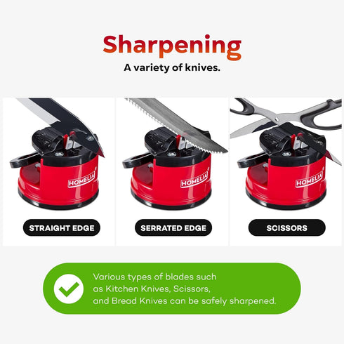 Knife Sharpener for Kitchen Knives - Knife Sharpening Kit - Afilador De Cuchillos - Kitchen Knife Sharpener with suction cup - Blade Sharpener - P...