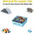 Farmhouse Square Paper Clip and Binder Clip Holders,Ceramic Binder Clip Dispenser Organizer for Desk, Cute Office Push Pins Holder, 3.3-Inch (Turq...
