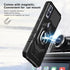 TJS Compatible for Cricket Magic 5G Case, AT&T Propel 5G Case, with Tempered Glass Screen Protector, Metal Ring Magnetic Support Kickstand Heavy D...