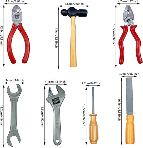 18PCS Tools Cake Topper Tools Cake Decorations Toolbox Wrench Hammer Mechanic Drill Plier Handsaw Tape Measure Screwdrivers Themed Happy Birthday ...