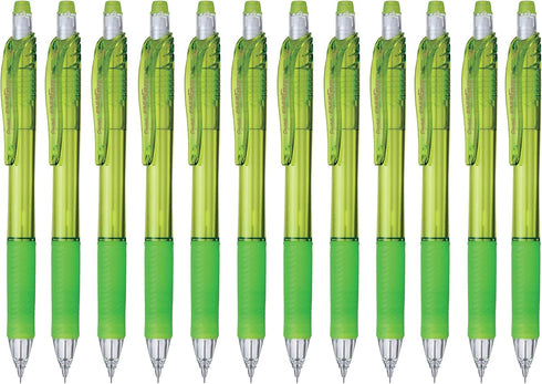 Pentel EnerGize-X Mechanical Pencil (0.5mm) Light Green Barrel, Box of 12 (PL105K)...