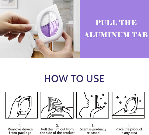 Air Freshener for Home, 4 Pack, Lavender Essential oils, Odor Eliminator for Small Area Closets Bathroom Pets Strong Odor, Up to 120 Days...