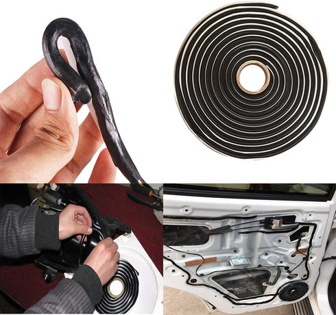 Butyl Sealant Tape 4M/13Ft Waterproof Butyl Rubber Sealant for Car Headlamps Window Door Windshield Butyl Tape Black...