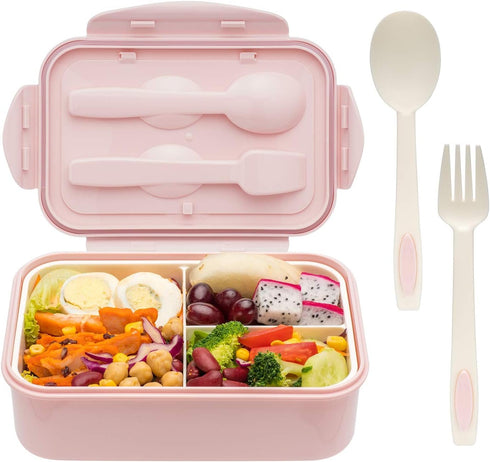 LOVINA Bento Boxes for Adults - 1100 ML Bento Lunch Box For Kids Childrens With Spoon & Fork - Durable for On-the-Go Meal, BPA-Free and Food-Safe ...