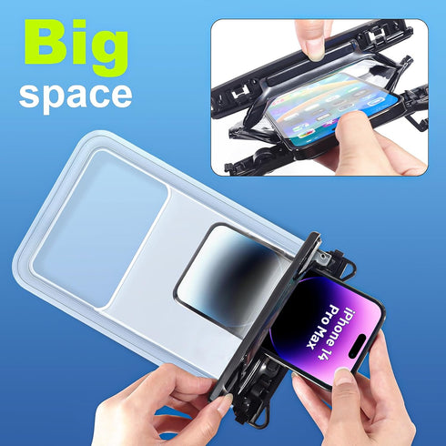 Niveaya [Up to 10.5" Large Floating Waterproof Phone Pouch - 2 Pack, Double Space Waterproof Phone Case with iPhone 15/14/13/12/ Pro Max/Pro/8 Plu...