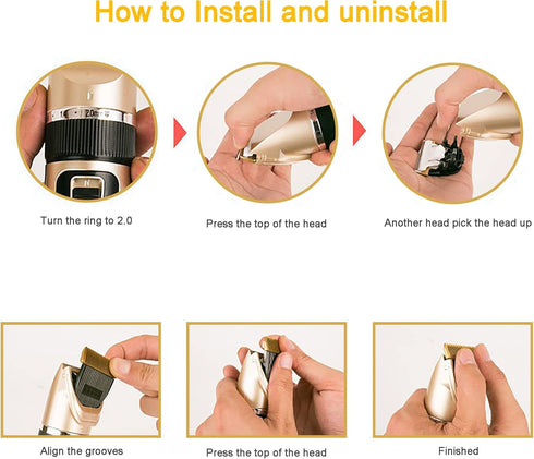 2 in 1 Pet Paw Hair Trimmer for Medium and Large Dogs Electric Multi Cat Hair Clipper for Thick Coat Cordless Puppy Grooming Clippers Rechargeable...
