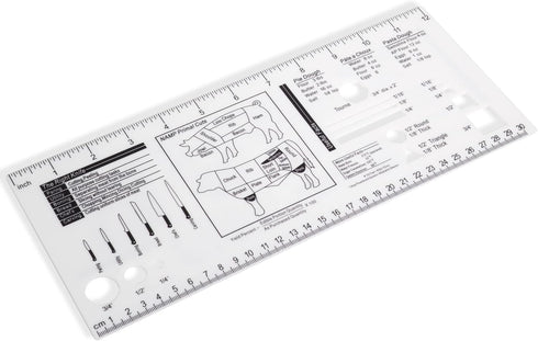 Culinary Ruler Acrylic Cutting Reference Template Cooking Measurement for Food Essential Kitchen Tool with Weight Temperature Baking Conversion Ch...