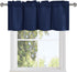 DWCN Valance Curtains for Living Room, Navy Window Valance Solid Short Topper, Short Curtains Valance for Small Window, Farmhouse Valance -1 Panel...