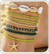 CSIYANJRY99 Shell Starfish Anklets Bracelet 7pcs Boho Seashell Beaded Anklet Hawaii Summer Beach Waterproof Surfer Starfish Anklets for Women...