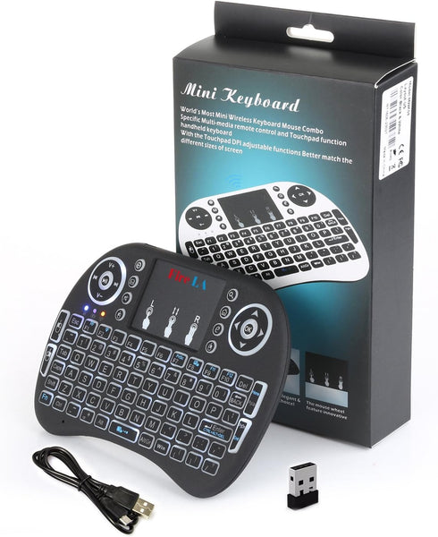 Rii 2.4GHz Mini Wireless Keyboard with Touchpad?QWERTY Keyboard,LED Backlit,Portable Keyboard Wireless for laptop/PC/Tablets/Windows/Mac/TV/Xbox/P...