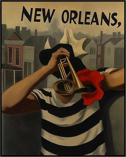 Posterizer 1 pcs-vibrant lively poster-New Orleans vintage music scene 1-Adventure Wall Art-Musical Art Collection-Gift for Men Women Entrepreneur...