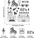 BENECREAT 80s Stainless Steel Stencils, 6x6 inch Retro Radio Drawing Stencils Templates for Painting, Wood Burning, Journaling...
