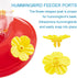 24 PCS Hummingbird Feeders Replacement Flowers with Cleaning Brush, Decorative Flower for Hummingbird Feeder, Red and Yellow Hummingbird Feeder Pa...