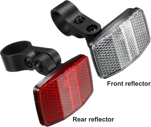 HESTYA 4 Pieces Bike Front and Rear Reflectors for Handlebar and Seatpost Bicycle Reflectors Kit Bike Safety Warning Reflectors, Red and White...